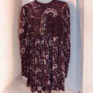 Free People sz S‎ Sweet Thing Paisley tunic dress